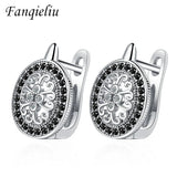 Crystal Hoop Earrings 925 Sterling Silver FQL21237