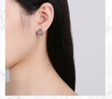 Crystal Hoop Earrings 925 Sterling Silver FQL21237