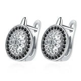 Crystal Hoop Earrings 925 Sterling Silver FQL21237