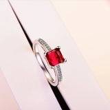 S925 Silver Square Zircon Ring For Women FQL20503