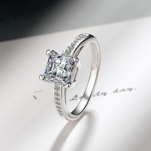 S925 Silver Square Zircon Ring For Women FQL20503