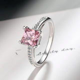S925 Silver Square Zircon Ring For Women FQL20503