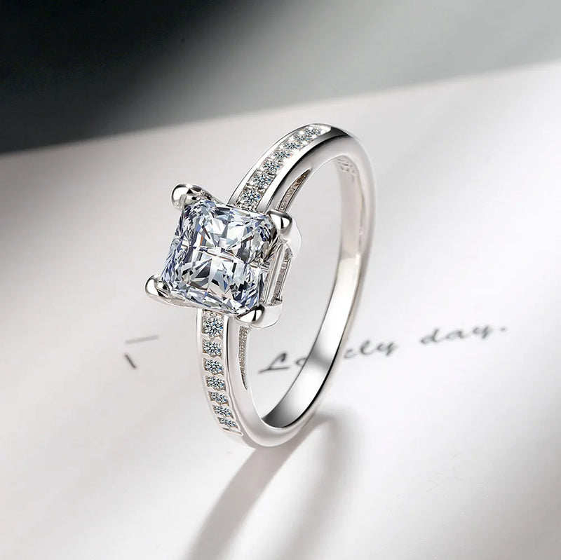 S925 Silver Square Zircon Ring For Women FQL20503
