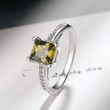 S925 Silver Square Zircon Ring For Women FQL20503