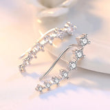 S925 Silver CZ Zircon Clip Earrings Gift For Girl FQL22149