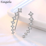 S925 Silver CZ Zircon Clip Earrings Gift For Girl FQL22149