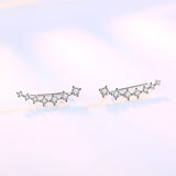 S925 Silver CZ Zircon Clip Earrings Gift For Girl FQL22149