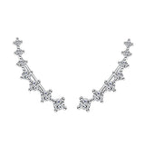 S925 Silver CZ Zircon Clip Earrings Gift For Girl FQL22149