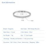 S925 Silver Square Crystal Link Bracelet for Women FQL21432