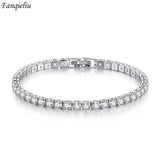 S925 Silver Square Crystal Link Bracelet for Women FQL21432