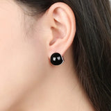Fanqieliu 925 Silver Needle Ball Hoop Earrings