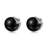Fanqieliu 925 Silver Needle Ball Hoop Earrings