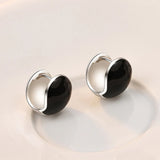 Fanqieliu 925 Silver Needle Ball Hoop Earrings
