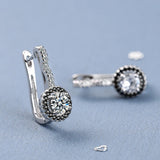 CZ Zircon Hoop Earrings 925 Silver Needle FQL21249