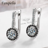 CZ Zircon Hoop Earrings 925 Silver Needle FQL21249