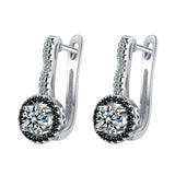 CZ Zircon Hoop Earrings 925 Silver Needle FQL21249