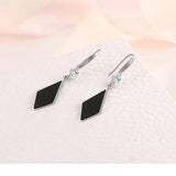 925 Silver Rhombus Zircon Drop Earrings For Women FQL21304