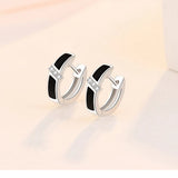 925 Silver Needle Zircon Hoop Earrings for Women