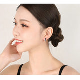 925 Silver Needle Zircon Hoop Earrings for Women