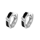 925 Silver Needle Zircon Hoop Earrings for Women