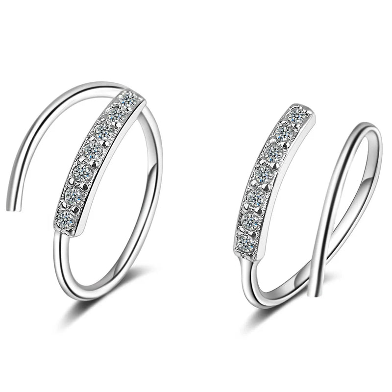 Fanqieliu 925 Silver CZ Crystal Hoop Earrings Women Jewelry FQL22080
