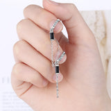 Zircon Drop Earrings 925 Silver Chain Gifts FQL20283