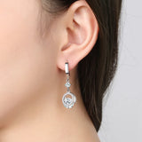 925 Silver Princess Crystal Drop Earrings For Women FQL21540