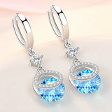 925 Silver Princess Crystal Drop Earrings For Women FQL21540