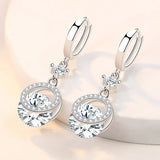 925 Silver Princess Crystal Drop Earrings For Women FQL21540
