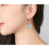925 Silver Princess Crystal Drop Earrings For Women FQL21540
