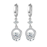 925 Silver Princess Crystal Drop Earrings For Women FQL21540