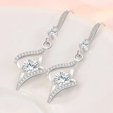 925 Silver Needle Princess Spiral Crystal Drop Earrings For Women Jewelry