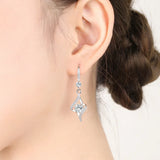 925 Silver Needle Princess Spiral Crystal Drop Earrings For Women Jewelry