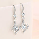 925 Silver Needle Princess Spiral Crystal Drop Earrings For Women Jewelry
