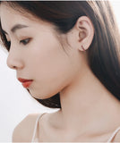 925 Silver Needle Red Edge Small Heart Hoop Earrings For Women FQL20407