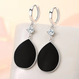 925 Silver Zircon Water Drop Earrings for Women FQL21538