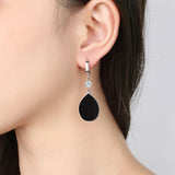 925 Silver Zircon Water Drop Earrings for Women FQL21538