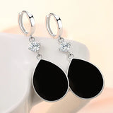 925 Silver Zircon Water Drop Earrings for Women FQL21538