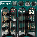 Clear Plastic Folding Earrings Display Stand Storage Box