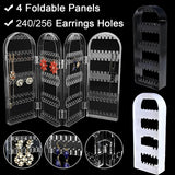 Clear Plastic Folding Earrings Display Stand Storage Box