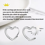 925 Silver Heart Hoop Earrings 18K Plated Hypoallergenic Jewelry