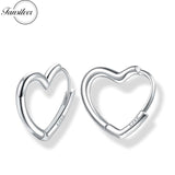 925 Silver Heart Hoop Earrings 18K Plated Hypoallergenic Jewelry