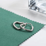 925 Silver Heart Hoop Earrings 18K Plated Hypoallergenic Jewelry