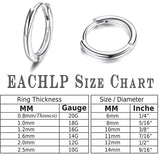 925 Silver Huggie Earrings 18K Plated Hoop Sleeper Jewelry