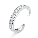 925 Silver Toe Rings for Women Adjustable CZ Beach Foot Jewelry
