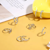 925 Silver Toe Ring Adjustable Plated Flower Cz Snake Twist Opal Band Jewelry