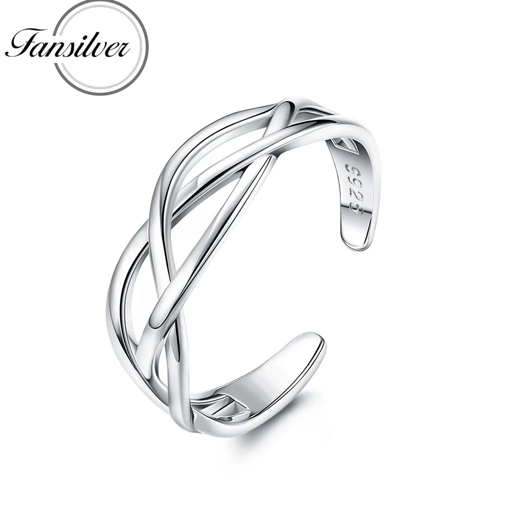 925 Silver Adjustable Wrap Open Cuff Toe Ring Vintage Band Rings
