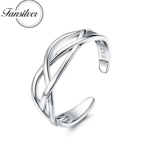 925 Silver Adjustable Wrap Open Cuff Toe Ring Vintage Band Rings