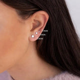925 Sterling Silver Flat Round Stud Earrings 18K Plated Disc Dot Ear Rings