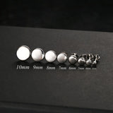 925 Sterling Silver Flat Round Stud Earrings 18K Plated Disc Dot Ear Rings